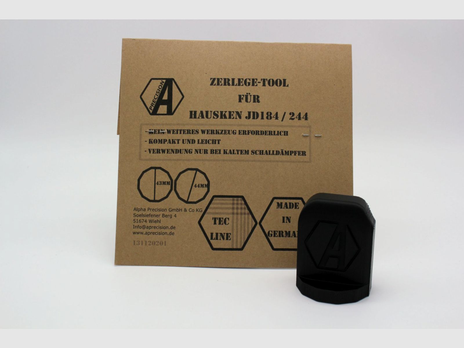 Alpha Precision - Strumento di azzeramento per silenziatore Hausken JD184 / 244