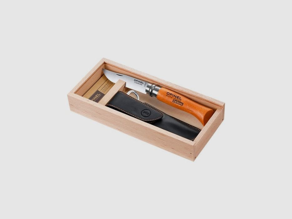 Coffret Messer Opinel Plumier Carbon n°08 Buche - Klinge 85mm Standard