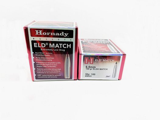 Proyectiles HORNADY 6,5mm 140gr – ELD (100 Unds)
