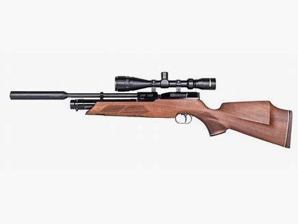 HW 100SK version carabine avec crosse sport en noyer en 5,5 mm, 35 joules, avec modérateur de son