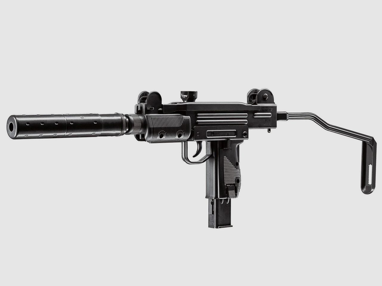 CO2 Maschinenpistole Umarex IWI Mini UZI SchalldĂ¤mpferatrappe Kaliber 4,5 mm BB (P18)