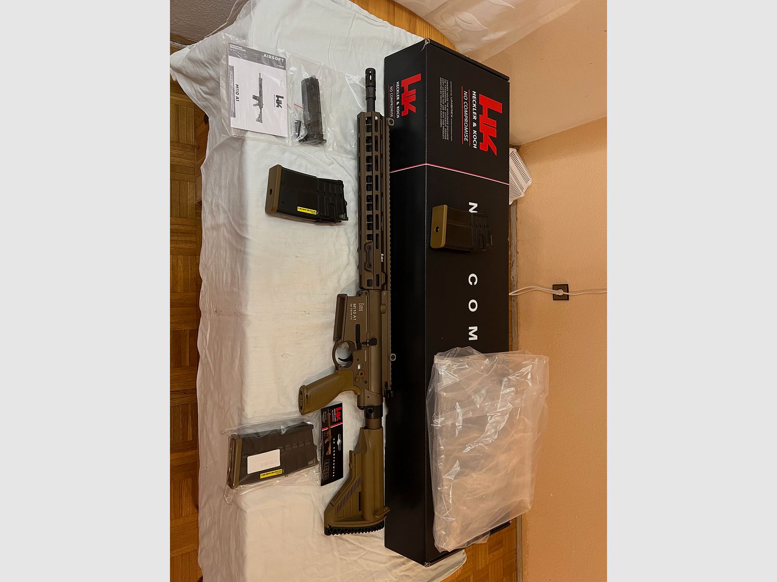 Umarex VFC Heckler & Koch HK M110 A1 Airsoft Vollmetall Gas-Blow-Back 6mm BB verde-marrone nuovo non usato NP 800€