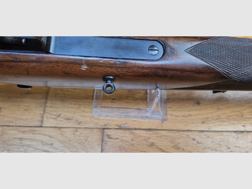 Sehr schöne Wettbewerbsbüchse Mauser ES350 B – III. Reich – Modell Meisterschaftsbüchse – 22LR – Herbstwaffe 1936 – Mono-Nummer – Premium Lauf – Original Mauser Diopter (abnehmbar) – Ausgezeichneter Zustand – TBE++, Bild 17 von 39