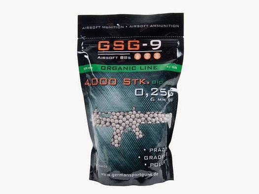 GSG-9 Bio BB's 0,25 g Organic Line Softair-kogels - 4.000 stuks.