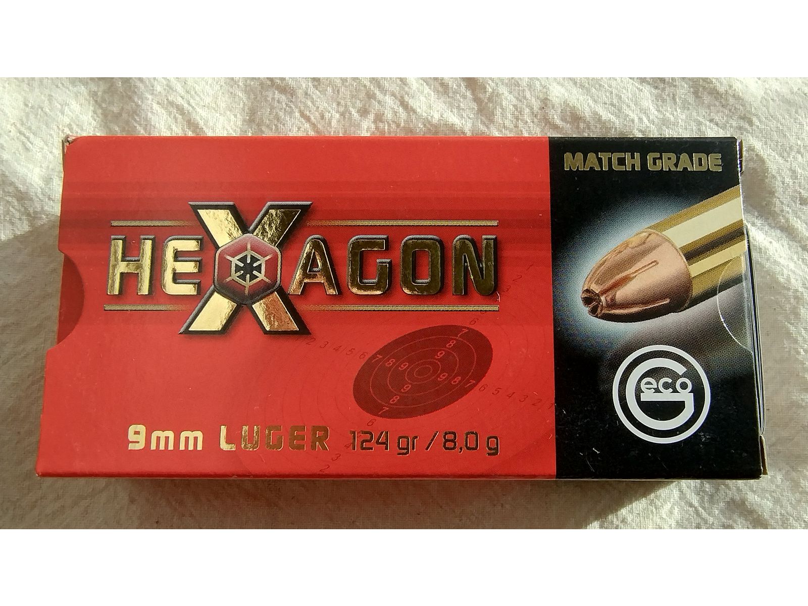 GECO HEXAGON 9mm Luger 124gr / 8,0g °°°°°°°°°°°°°°°°°