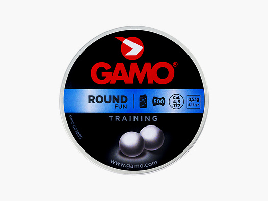 Gamo Round Fun Training 4,5 mm (.177) Rundkugeln Blei 500 in Dose Roundballs 0,53 g (8,17 gr) NEU !