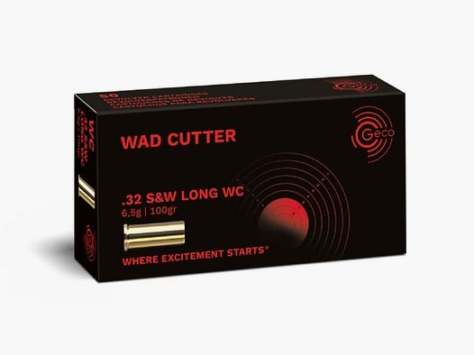 GECO .32 S&W long WC Wad Cutter 6,5g/100gr - 50 cartuchos