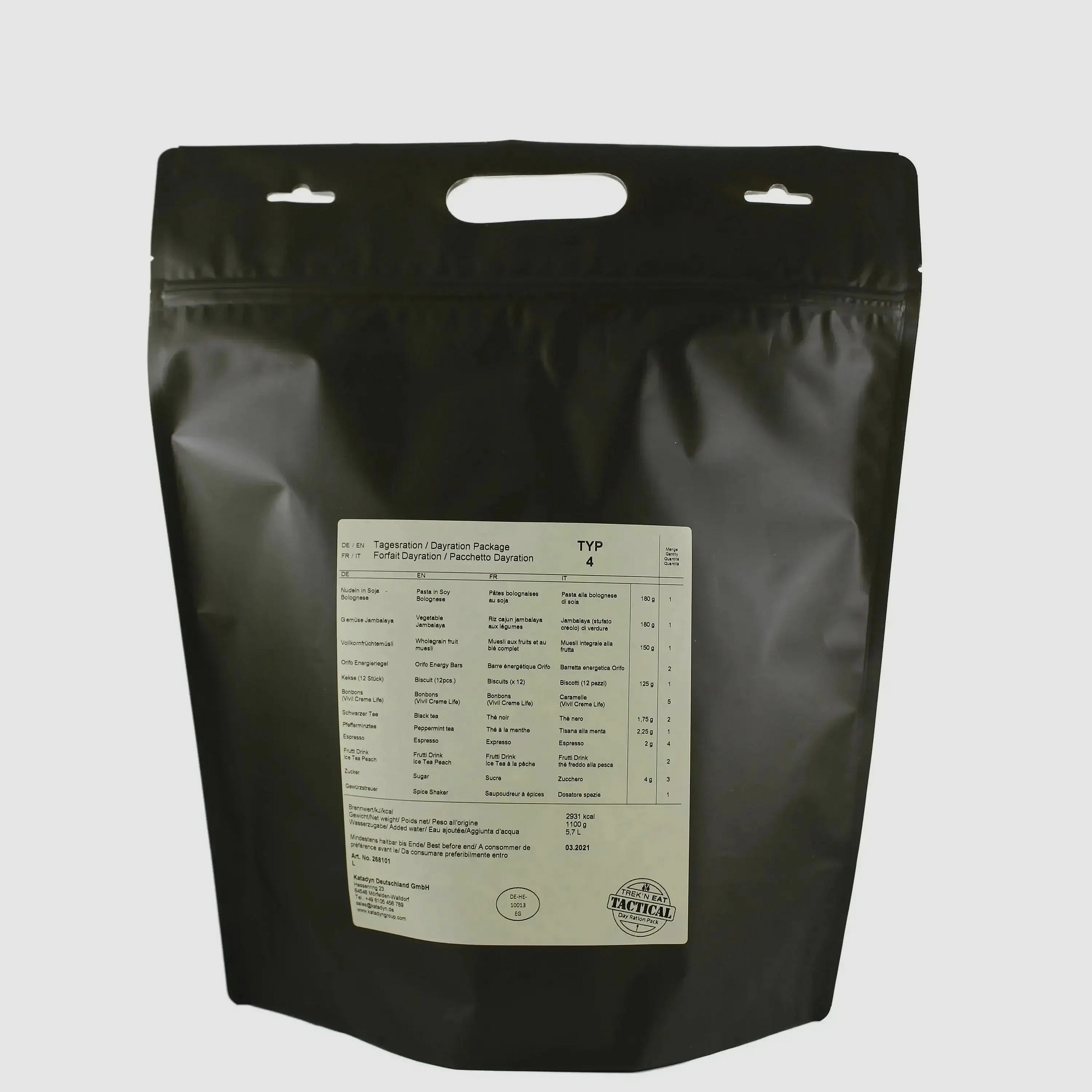 Katadyn Katadyn Tagesration Vegetarisch Day Ration Pack Typ 4