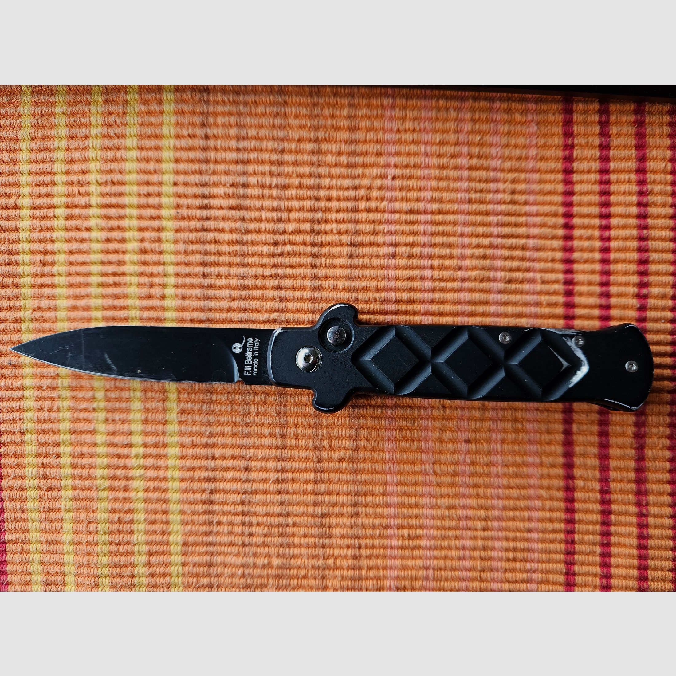 Beltrame Springmesser Coltello Scatto Tattico 3-D Nero schwarz