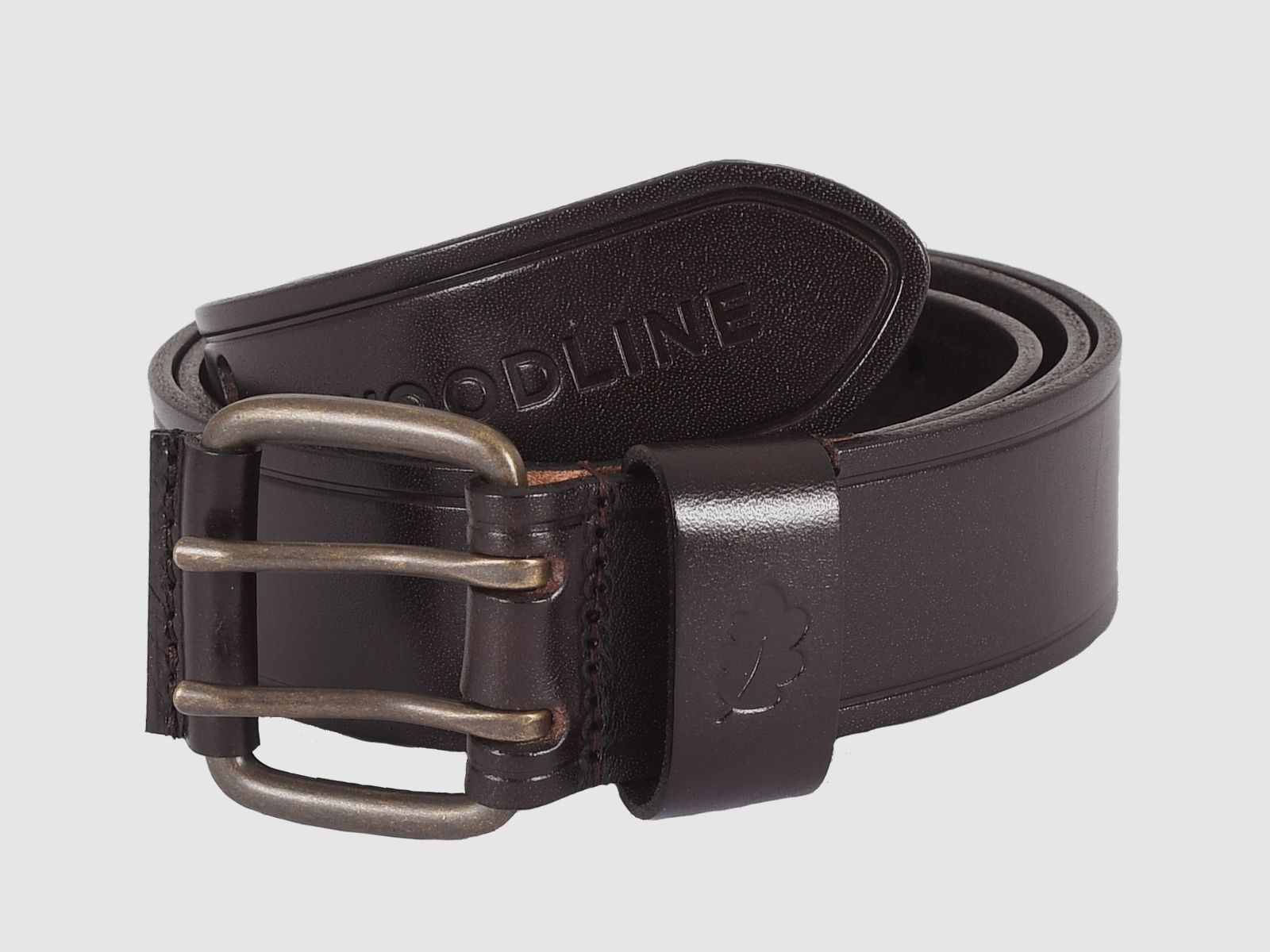 Woodline leather belt brown - 95 cm