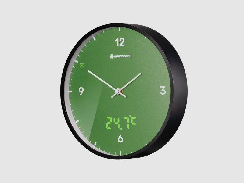 Orologio da parete 24 cm con indicatore di temperatura BRESSER MyTime LEDsec, immagine 9 di 15