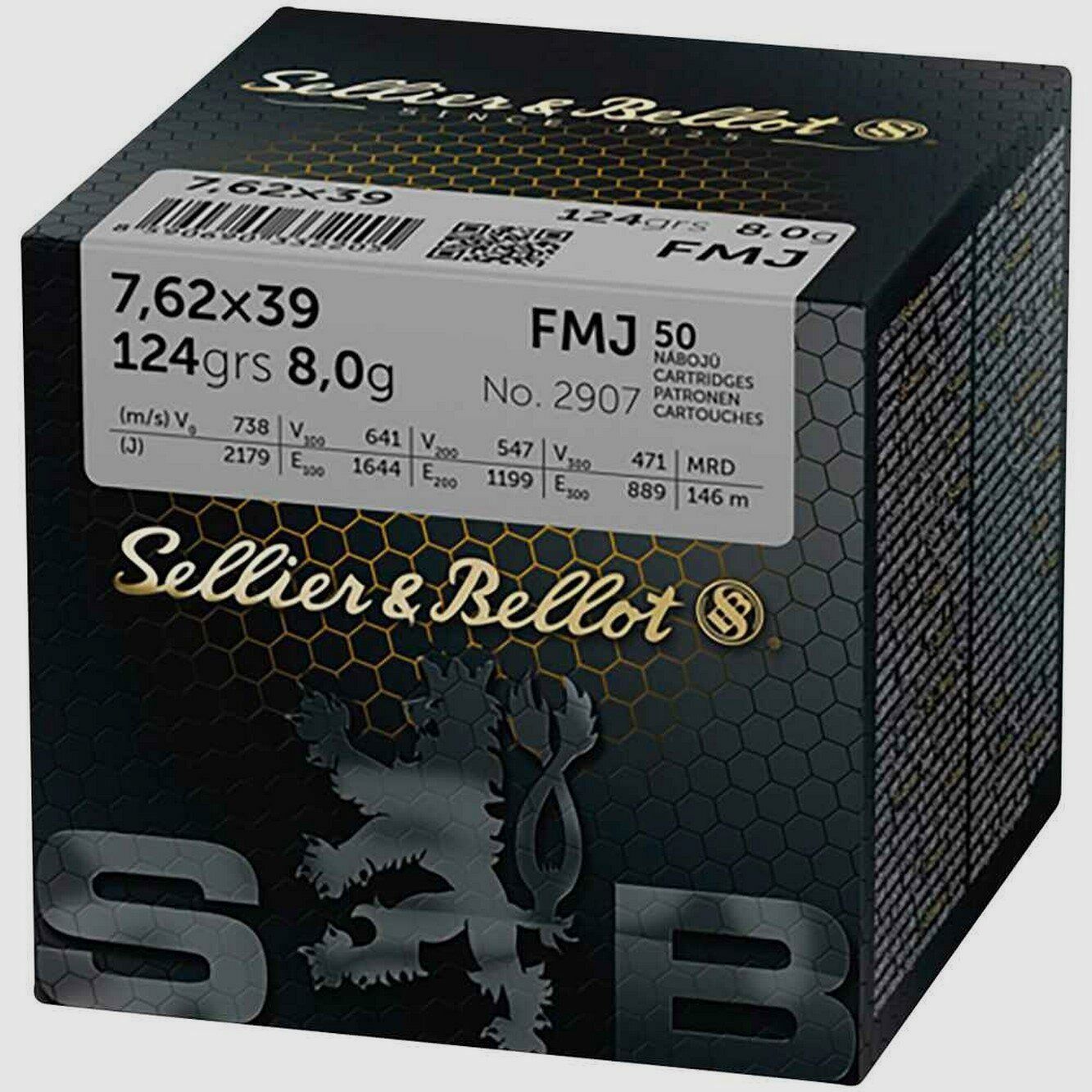 Sellier & Bellot 7,62x39 FMJ 124grs / 8,0g