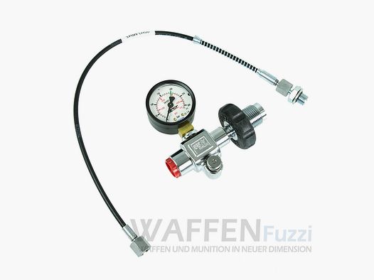 Manometer for compressed air up to 300Bar including 450mm filling hose