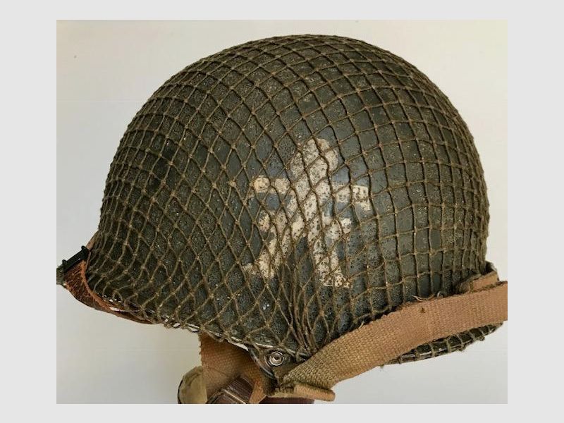 Original steel helmet US M1 Infantry Regiment from WW2