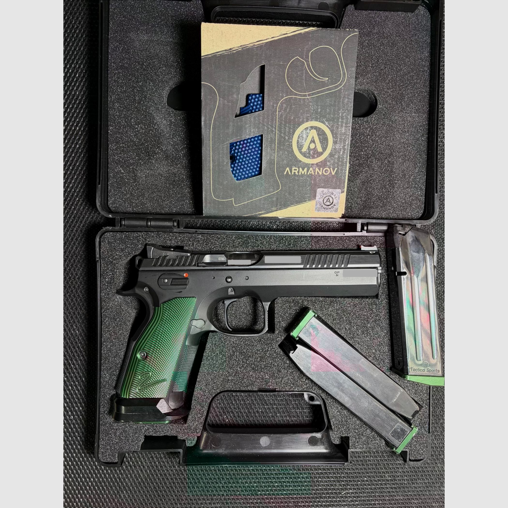 CZ 75 Tactical Sports II — Racing Green — Very good condition — 4 magazines + bag & spring set