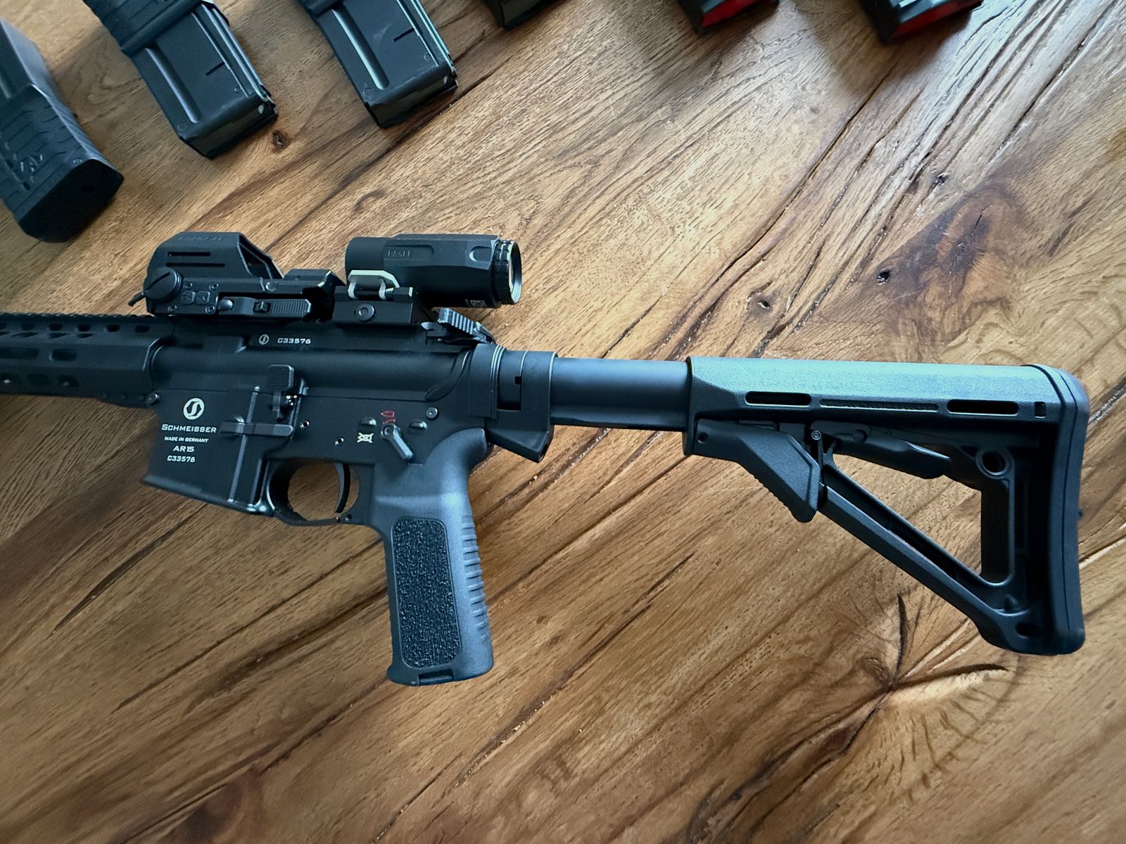 Schmeisser AR15-M5FL .223 Rem., ERATAC trigger, Magpul CTR, Falke Optik