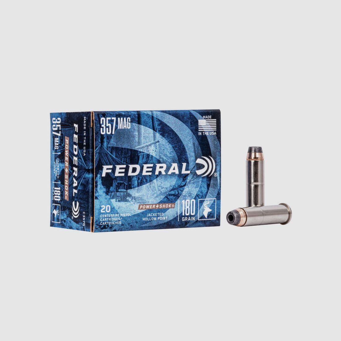 Federal Power-Shok .357 Mag. 180GR JHP 20 cartridges
