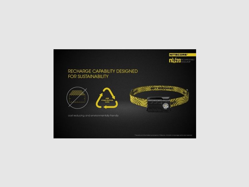 Czołówka Nitecore NU20 360 lumenów Żółta, zdjęcie 9 z 21
