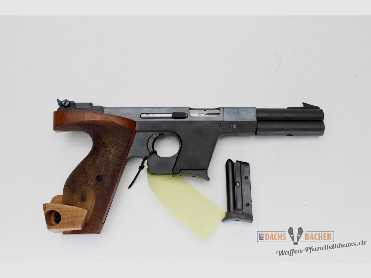 Pistole Walther OSP Kal. .22kurz Griff 80-90mm 2tes Magazin