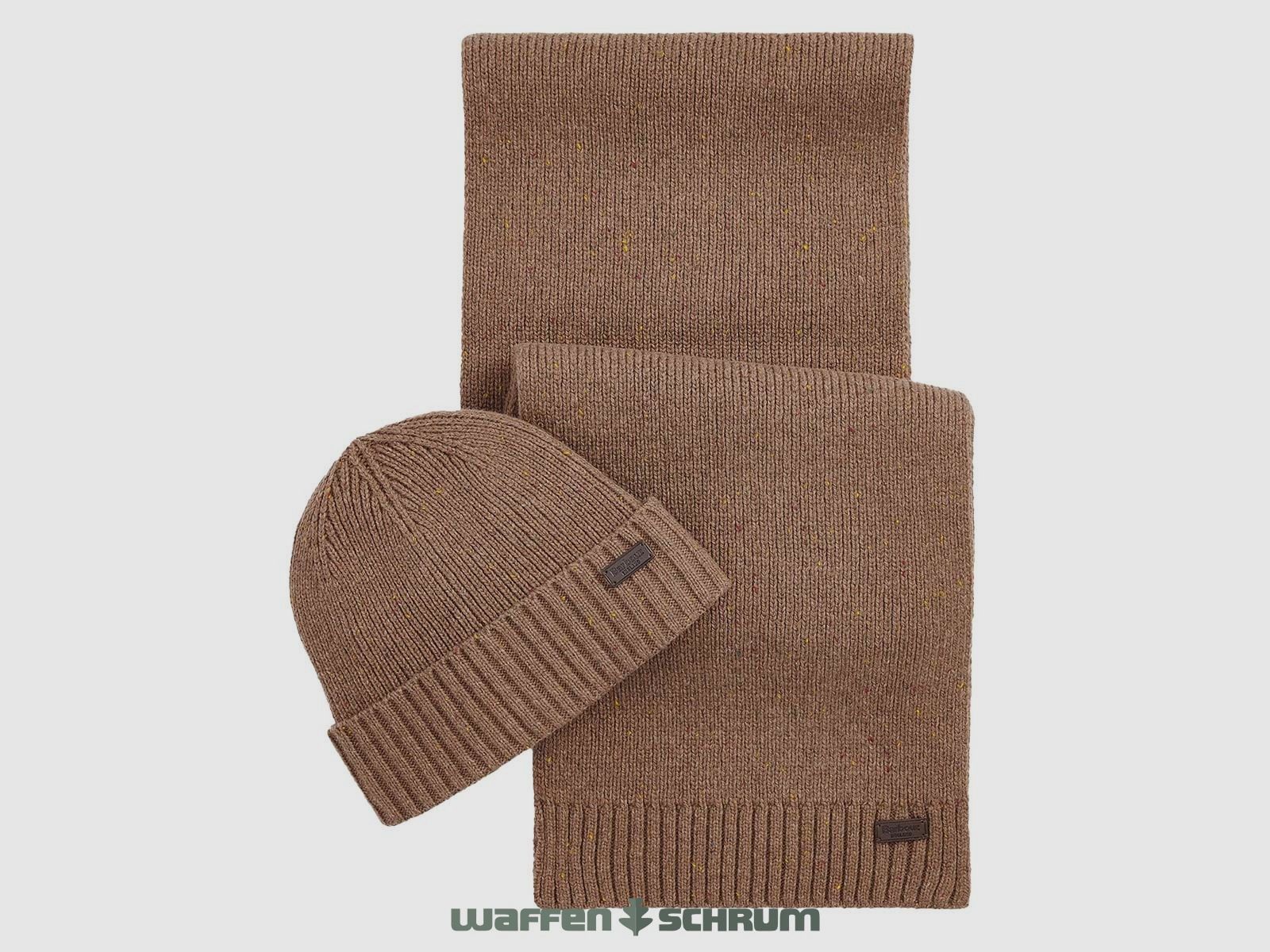 Barbour Set Carlton Fleck Beanie&Scarf Sandstone