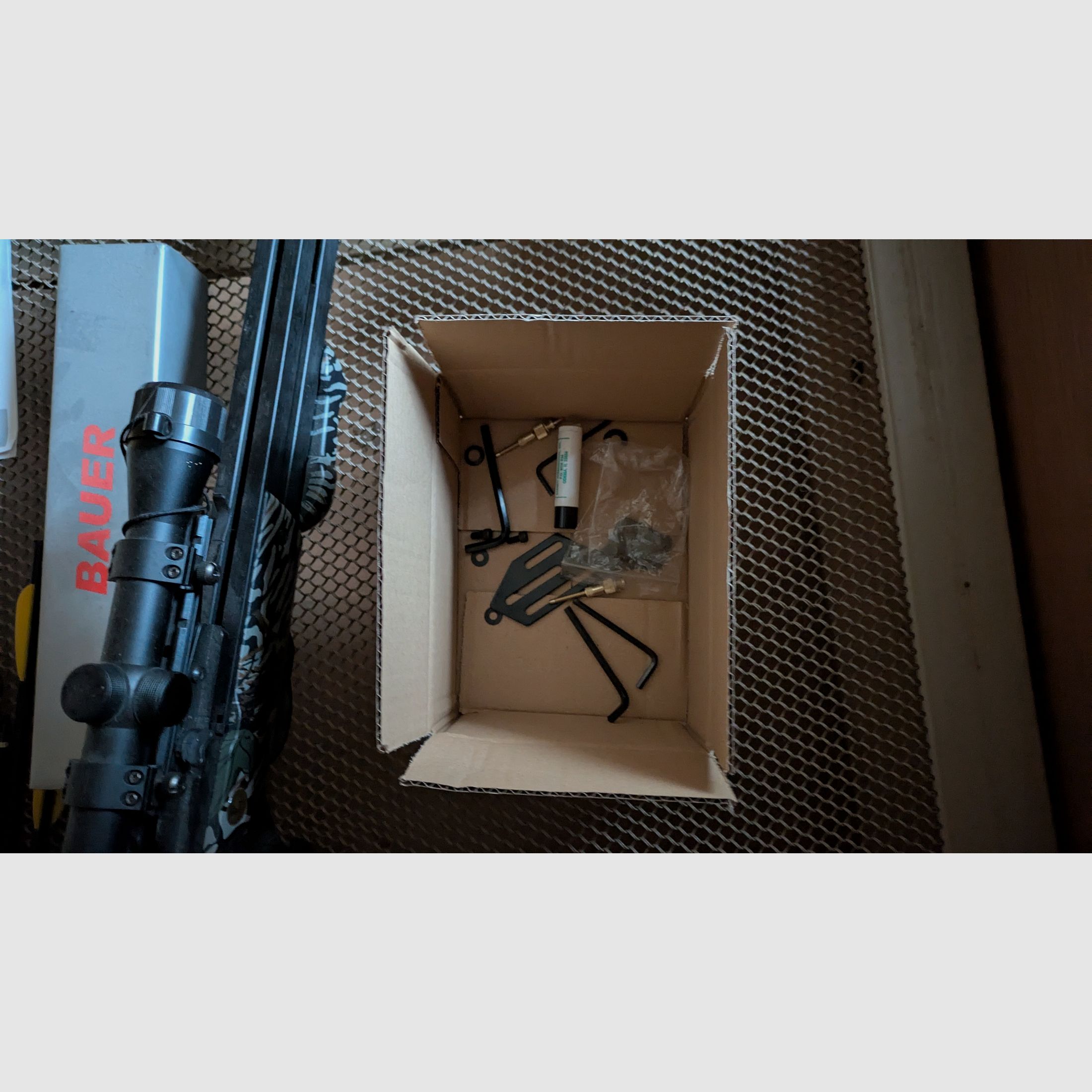 Crossbow with scope, arrows, and target. No shipping.