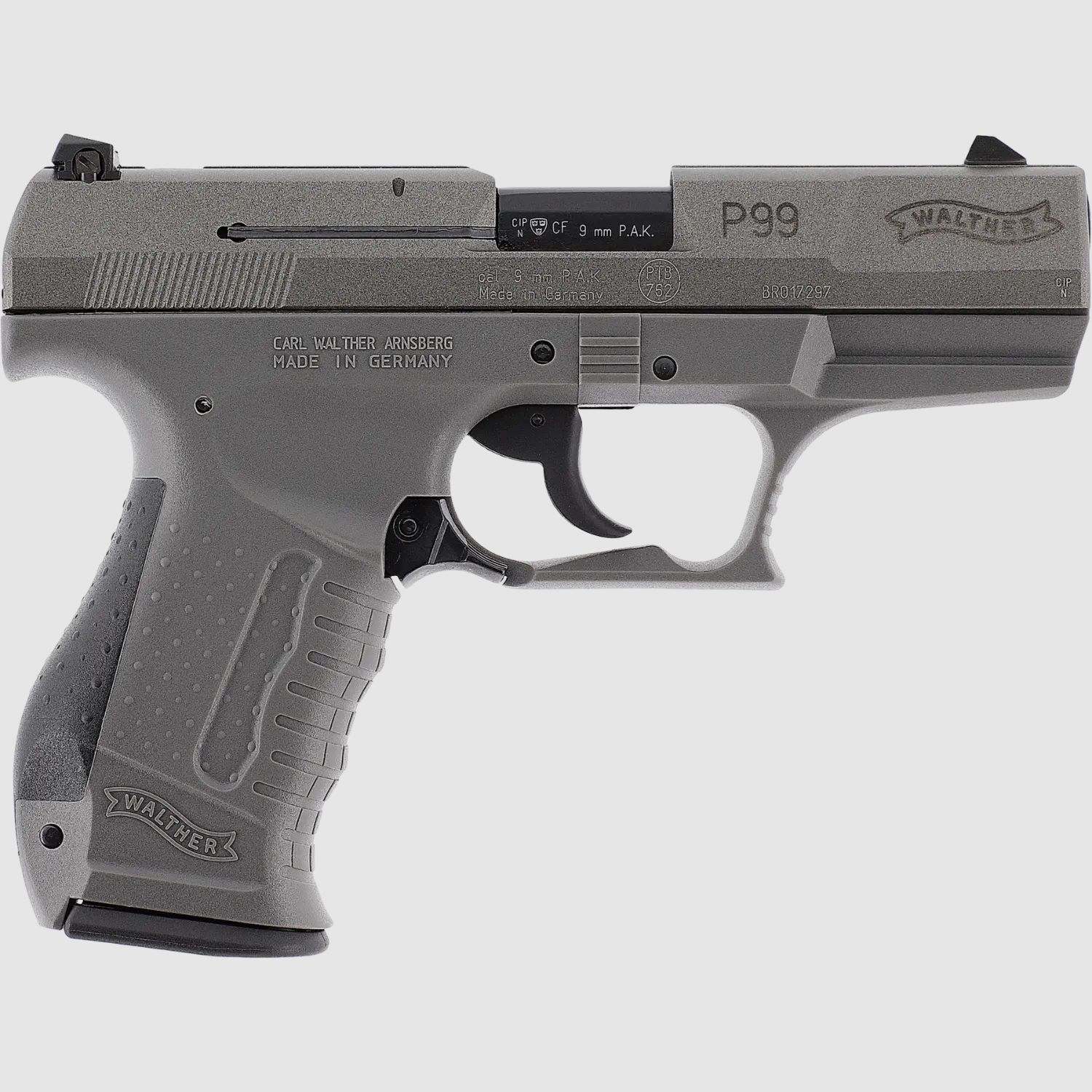 Walther P99 SV schreckschusswapen 9mm grijs met stalen sluiting