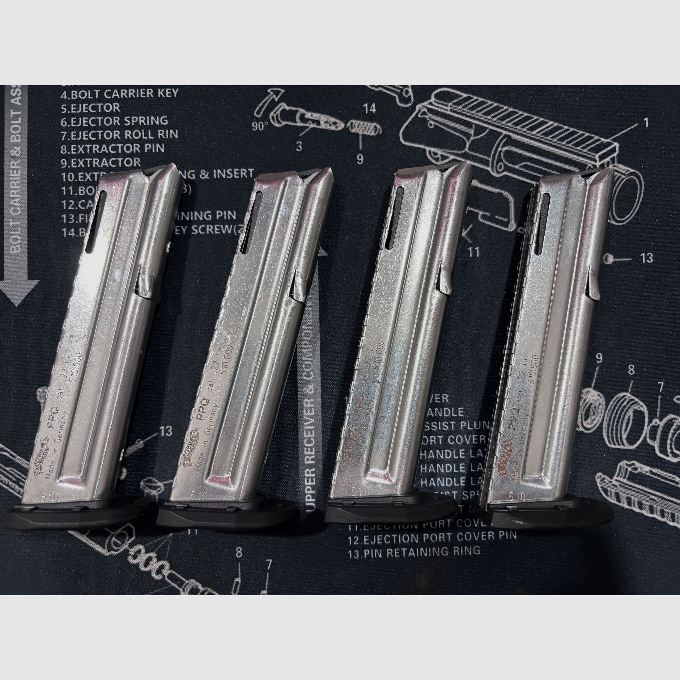 4 x Walther PPQ .22 lr. Magazine
