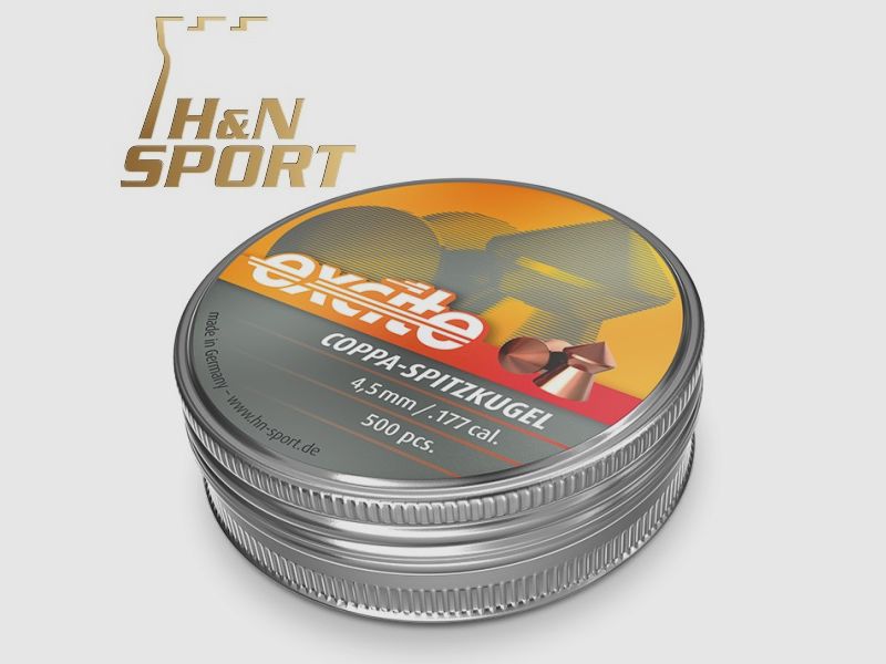H&N Excite Coppa pointed pellets cal. 4.50 mm. Tin 500 pcs. of 0.49 g.