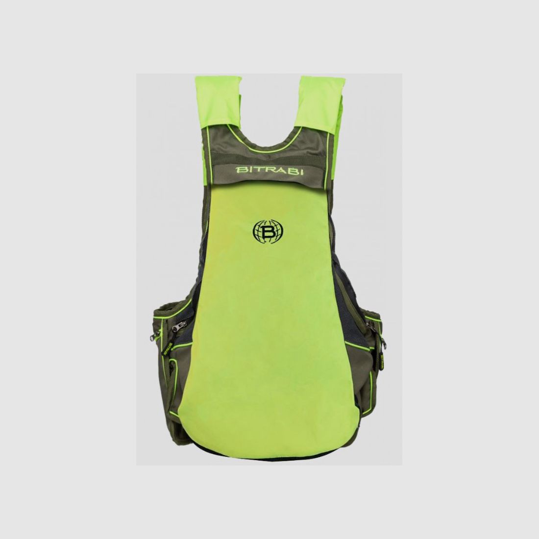 Driekamer jachtvest rugzak fluorescerend groen Bitrabi model TRIO PRO, afbeelding 7 van 7