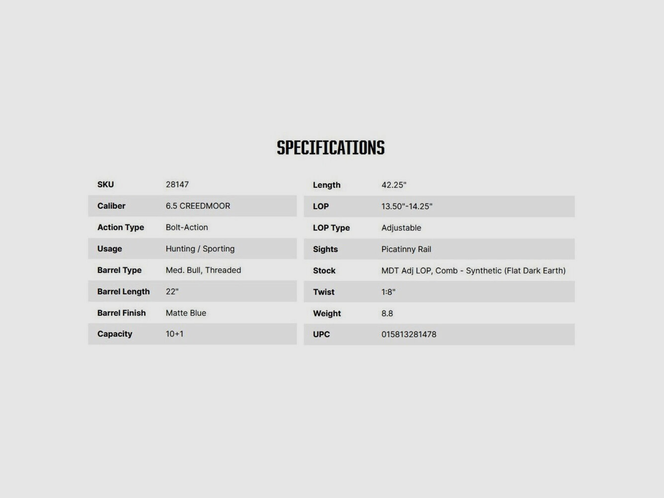 Mossberg Patriot LR Tactical 22" (22 inch) 6,5mm Creedmoor