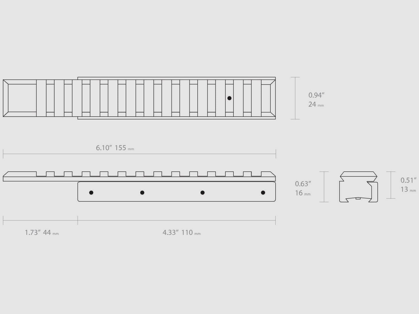 Hawke Adapterschiene aus Aluminium einteilig, Bild 2 von 2