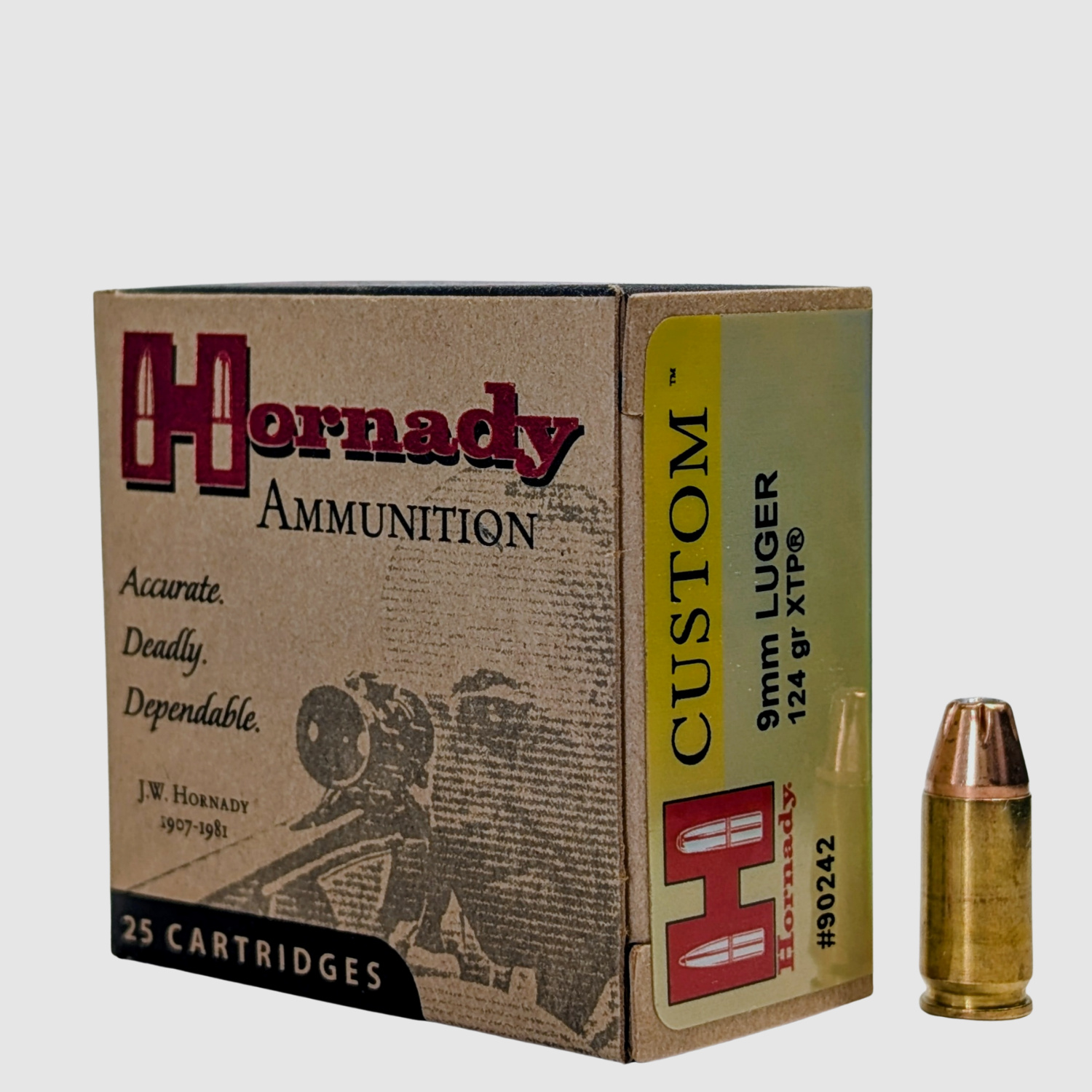 Hornady Custom 9mm Luger 124gr XTP 25-coups