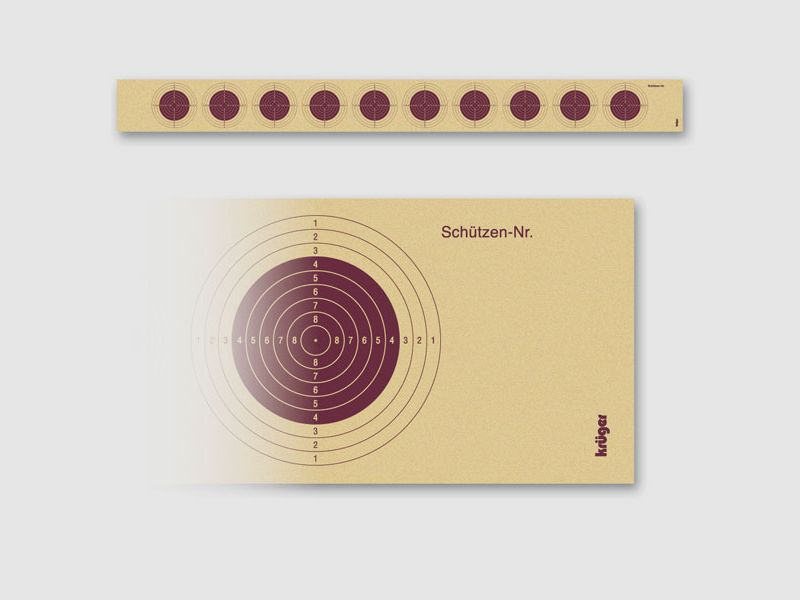 Krüger bersagli di tiro LG bande strette rosse con n. bersagli di tiro