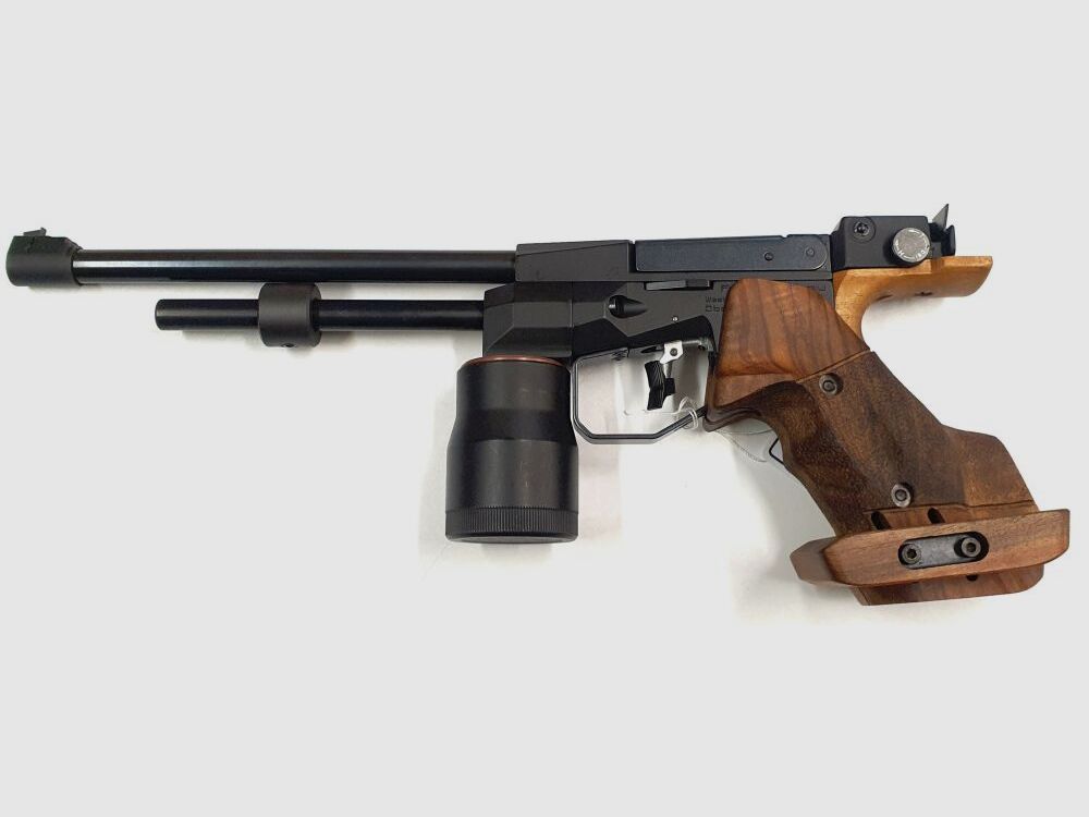 Feinwerkbau CO2 Pistole Mod. C25 Kaliber 4,5mm Diabolo, F im Fünfeck mit Koffer und Zubehör, links