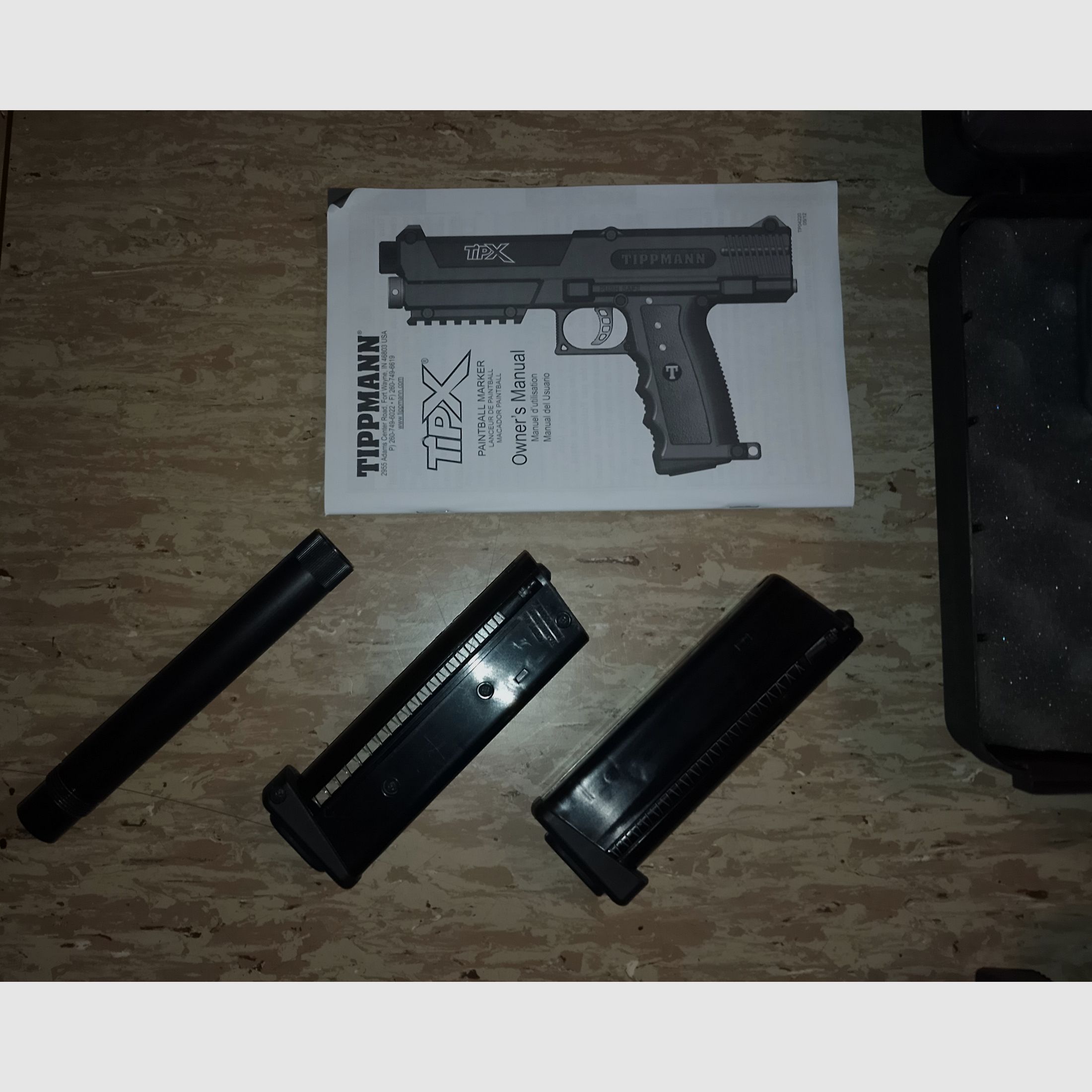 Tippmann Tipx mit MSC Body Kit Markierer .68 mit Zubehör Paintballs CO2 Set Visier Rot Grün Punkt 