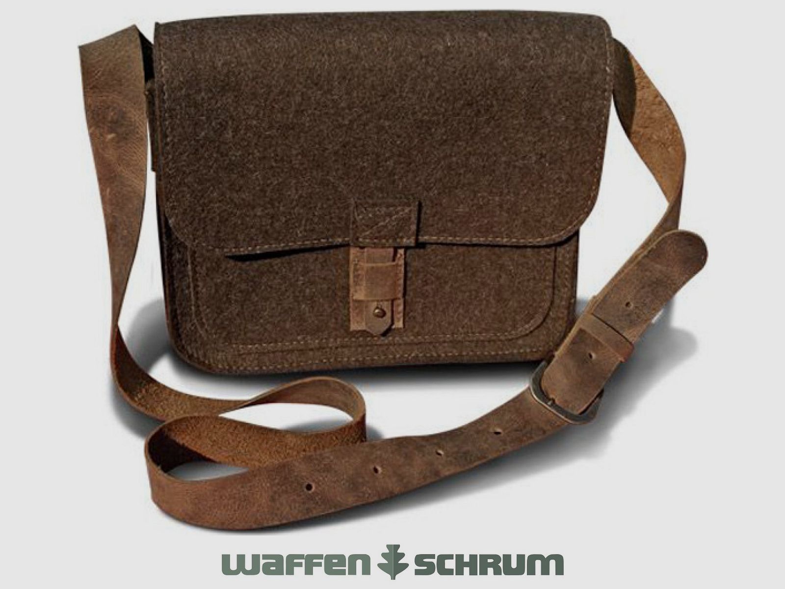 Waldkauz Filz-Jagdtasche braun, querformatig