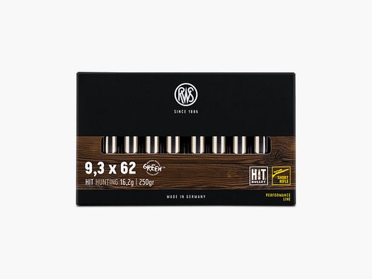 RWS HIT Short Rifle 250grs 20pcs 9.3x62