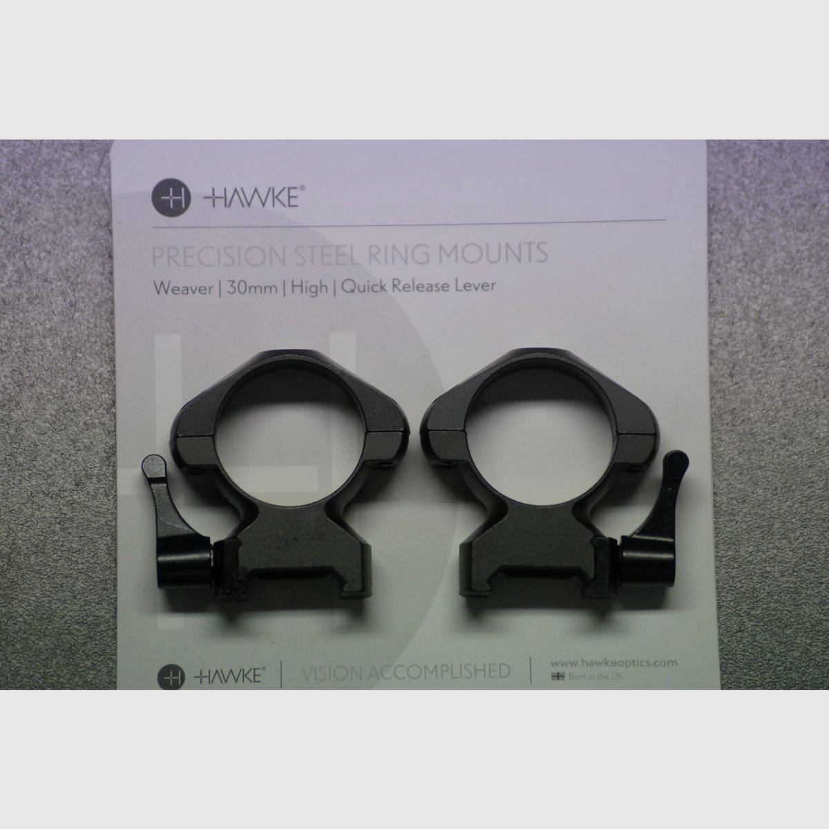 Hawke Anello di montaggio Precision Steel 30mm Alto con Lever, immagine 1 di 3
