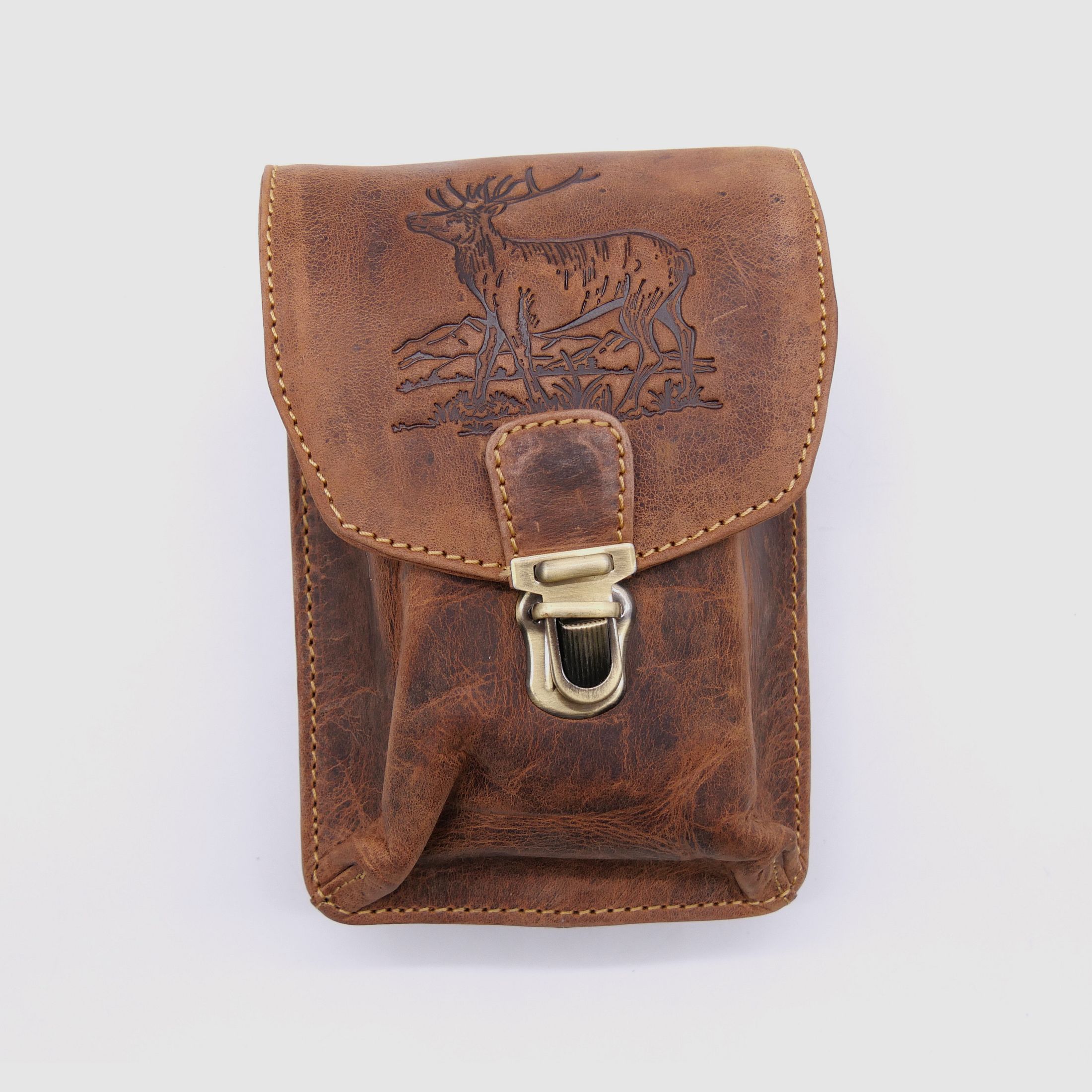 Greenburry Leder Gürteltasche Vintage Hirsch braun 1754H-STAG3-25