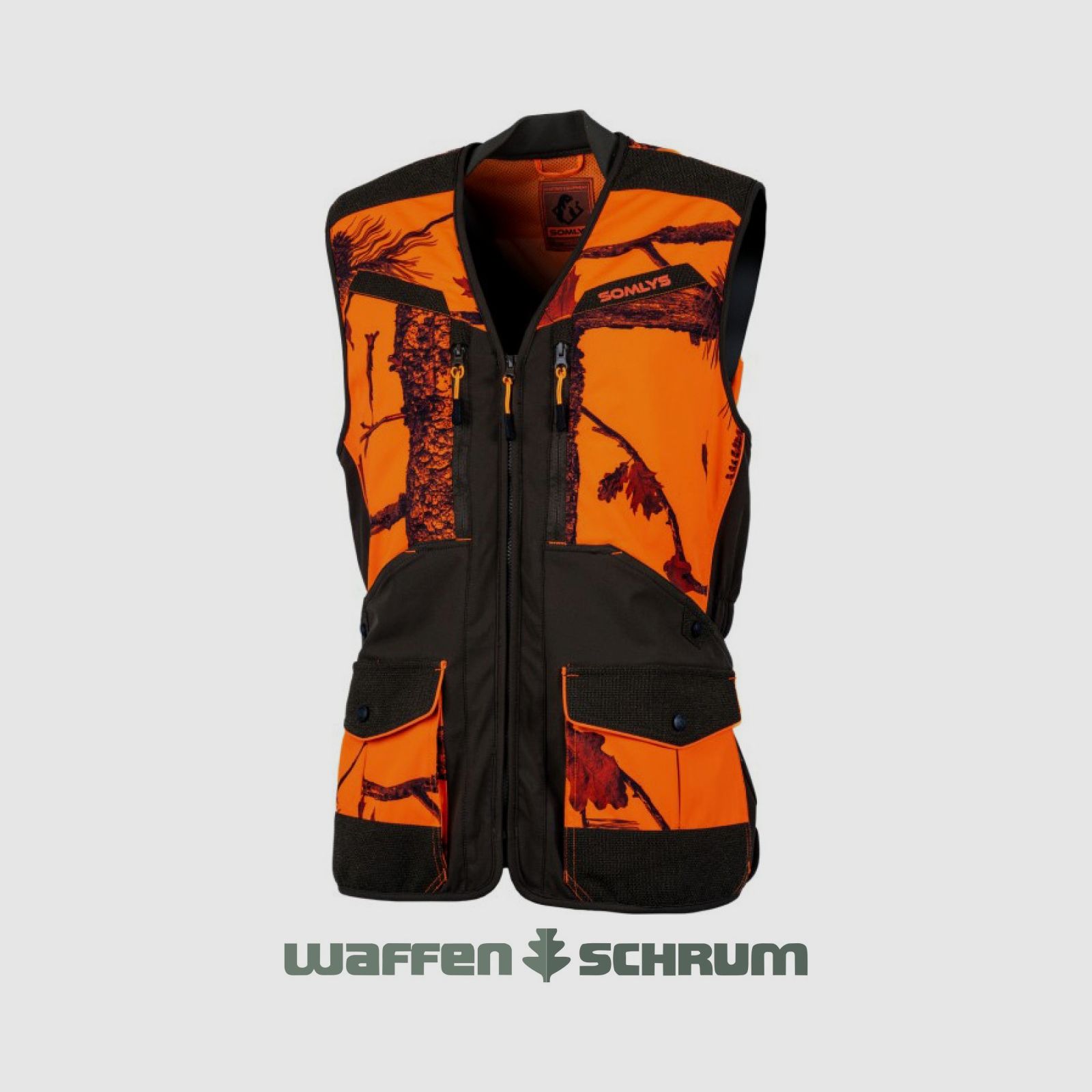 Somlys Signalweste Softshell Camo fire/ dark green