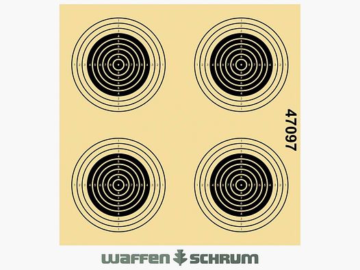 Disques d'entraînement Brown Network pour carabine à air 4 miroirs avec tous les cercles, numérotés format : 12x12cm