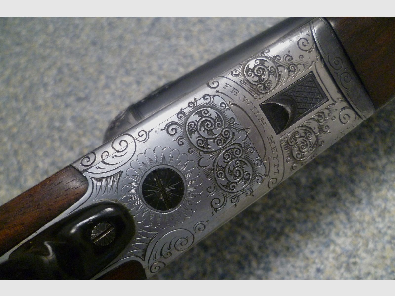 Seitenschloss-Drilling F.W. Heym 16/70 & 7x57R