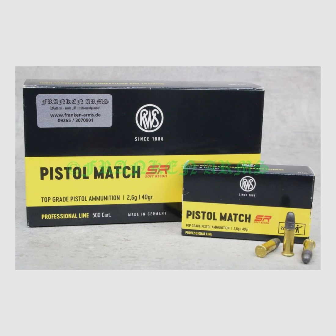 RWS Pistol Match SR .22 l.r. 40gr. 2,6g 50 piezas precio por cantidad