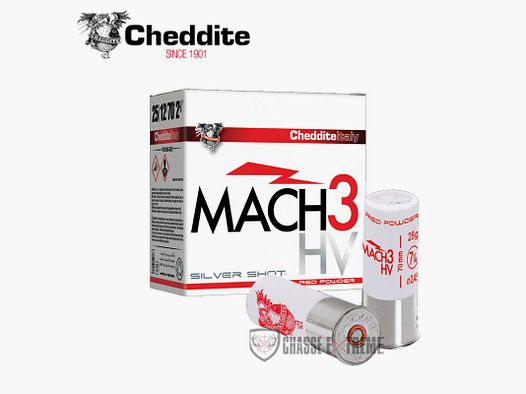 25 Cartridges CHEDDITE T5 Mach3 HV 28Gr Cal 12/70 Pb 7.5