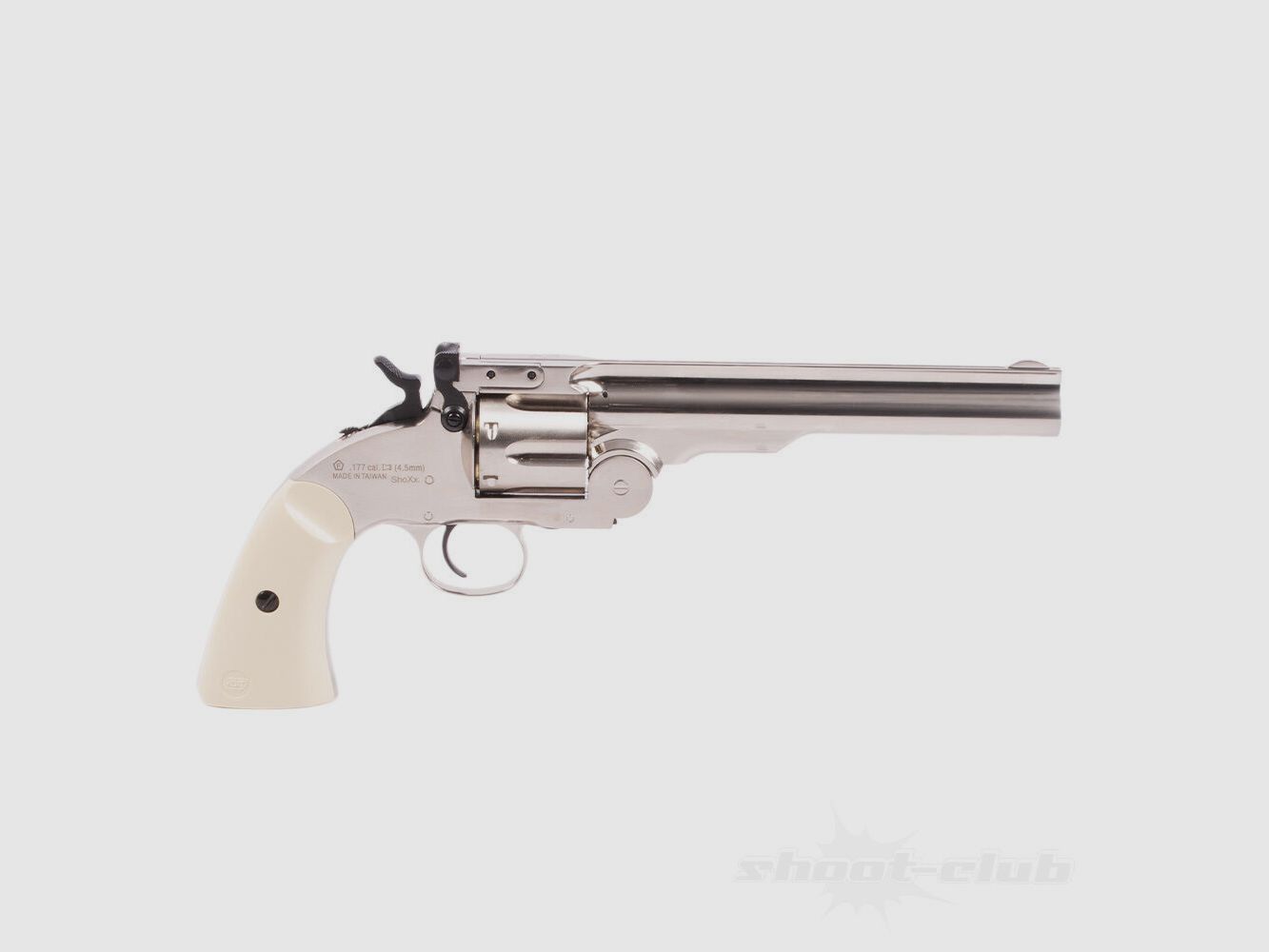 ASG Schofield Revólver CO2 6 pulgadas 4,5mm Diabolo / Plata y Marfil