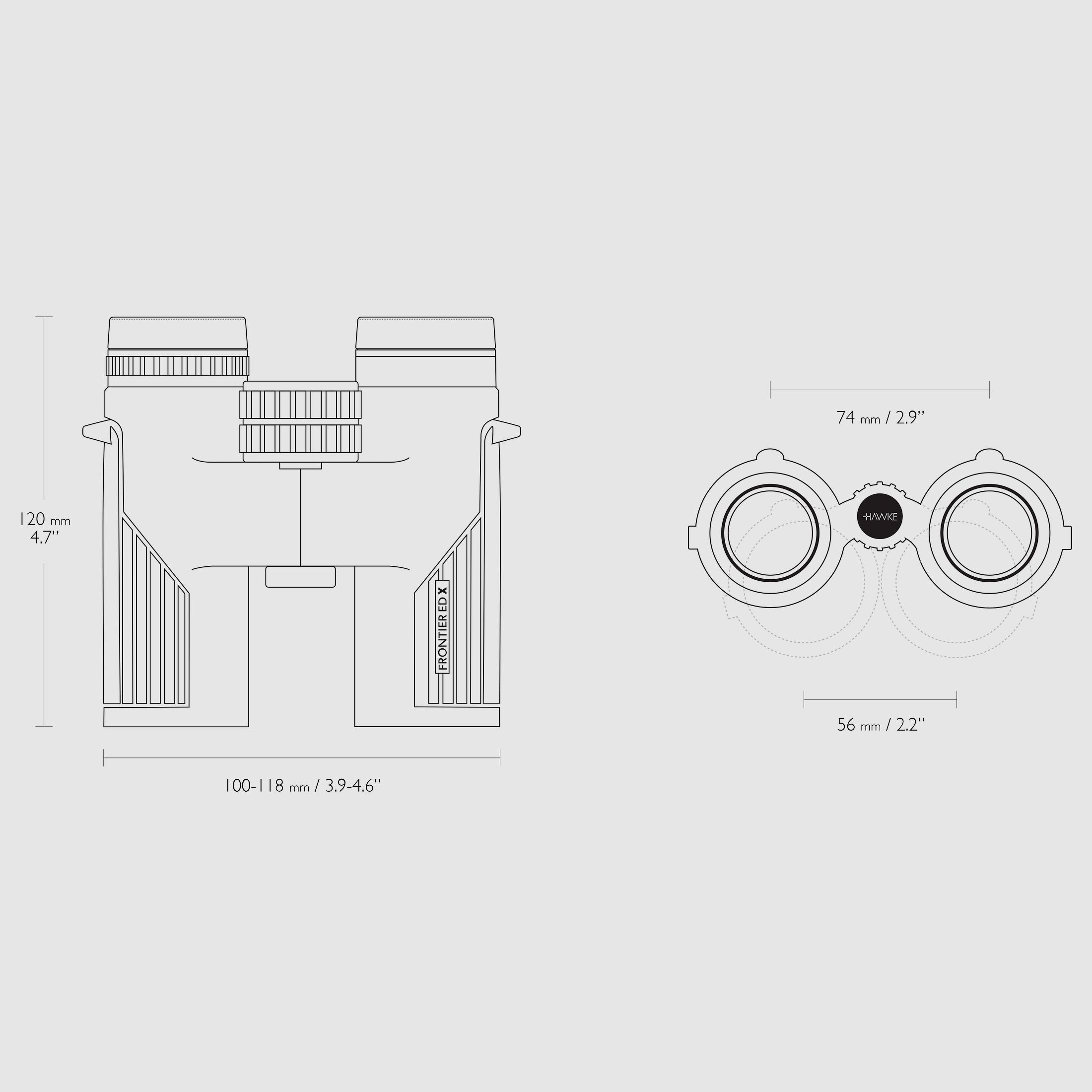 Hawke 38406 FERNGLÄSER FRONTIER ED X 8X32 GRAU