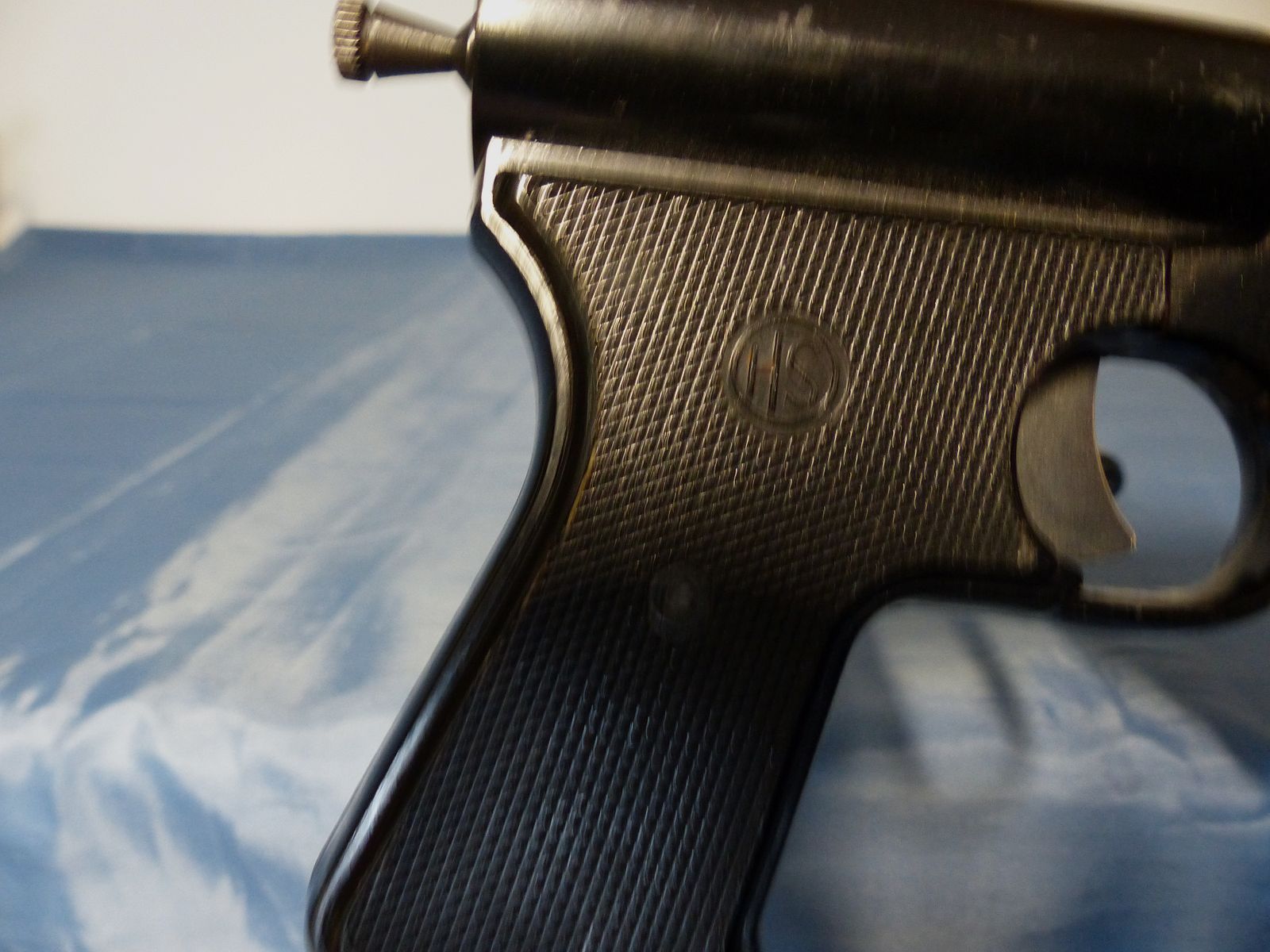 Pistolet à air comprimé ancien, pistolet en bakélite, pistolet HS Schmidt Mod. 9 A, canon télescopique, calibre 4,5 mm