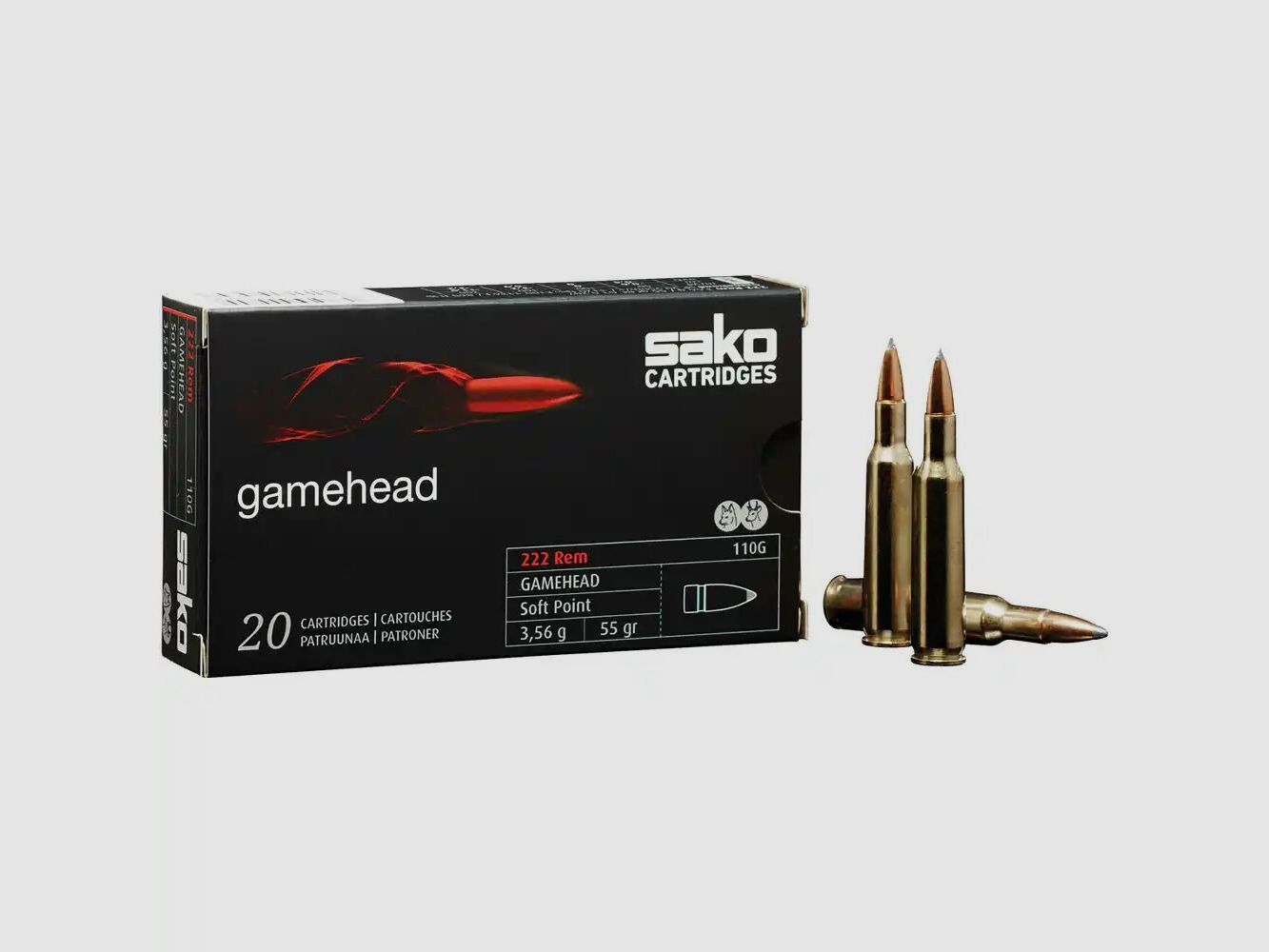 Sako Gamehead SP 3,6 55grs à20 .222 Rem.