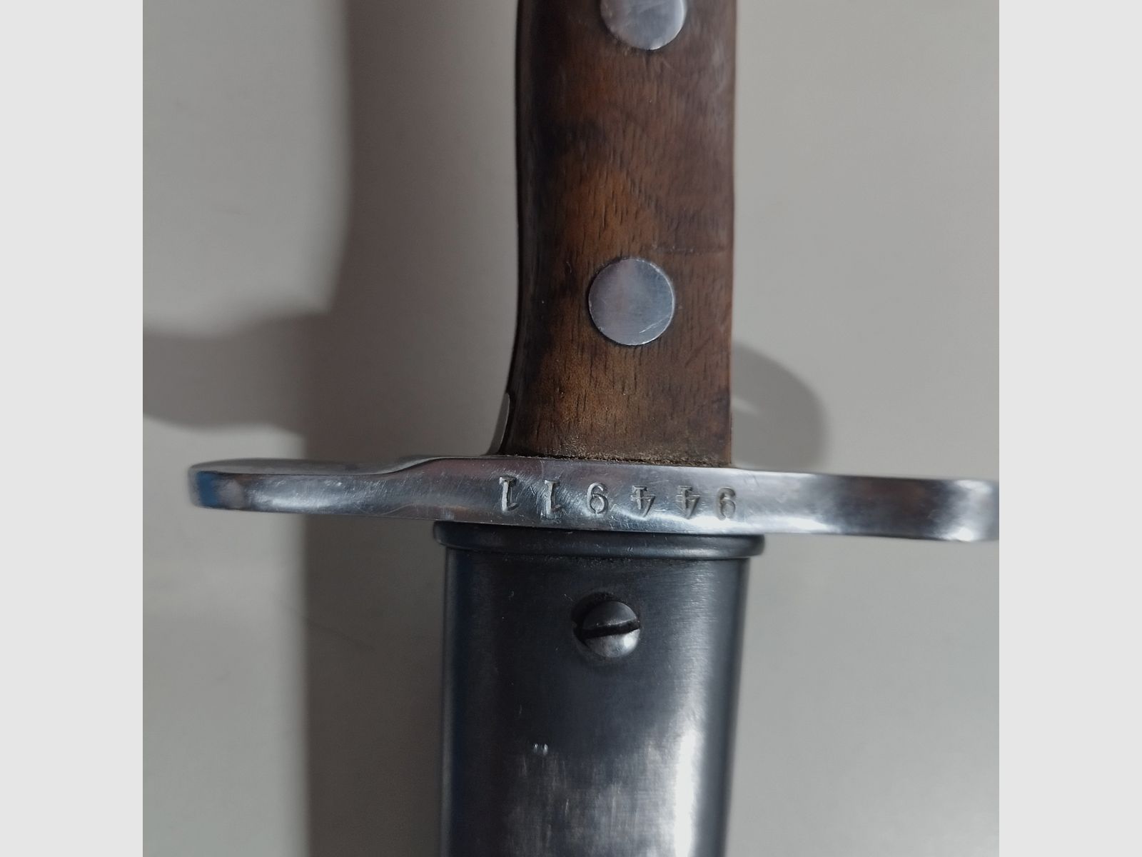 Schweizer Bajonett "Elsner Schwyz" Modell 1918 mit Metallscheide