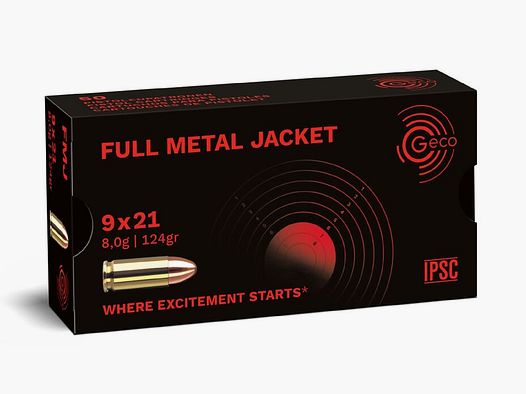 GECO – 9×21 Full Metal Jacket 8,0g/124gr / 50Stk.